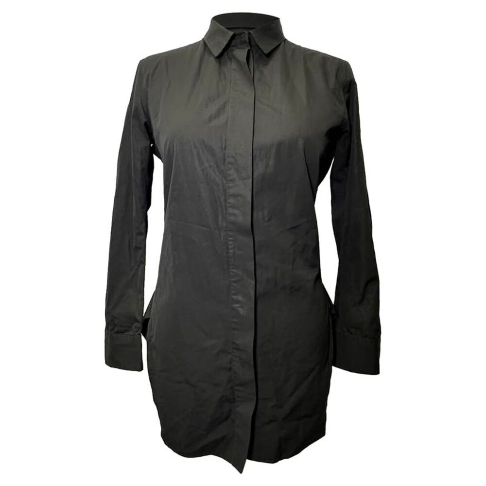 Jil Sander Button Down Shirt in Black Cotton